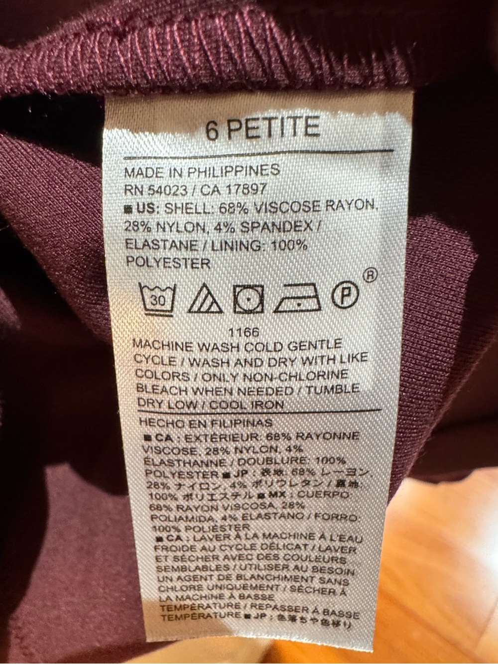 NWT Banana Republic Factory Seamed Mini Dress Size 6P in color Vino Rosso - Picture 10 of 11